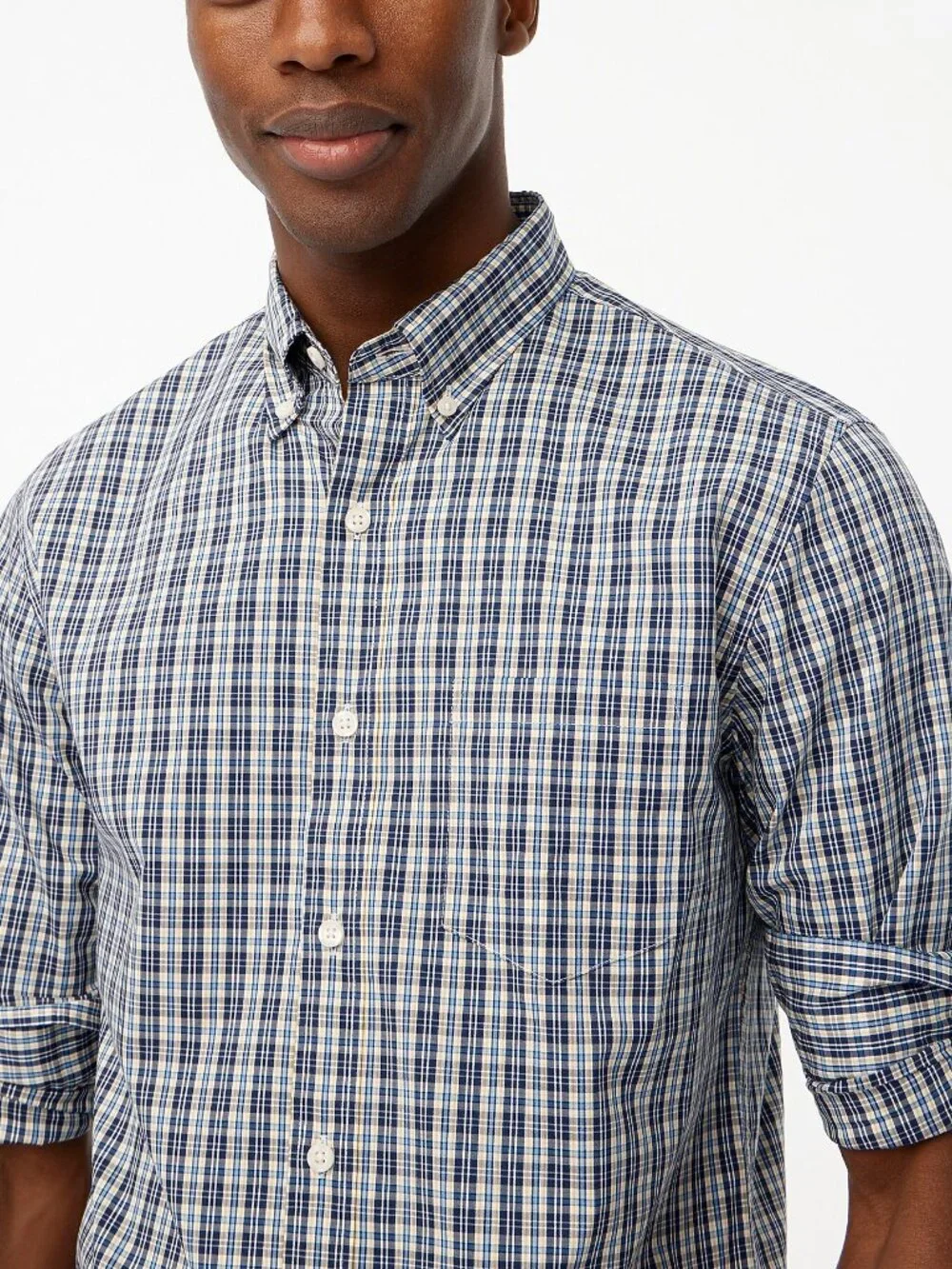 NWT J. Crew Mens Size XL Blue Slim Untucked Flex Performance Casual Shirt NEW